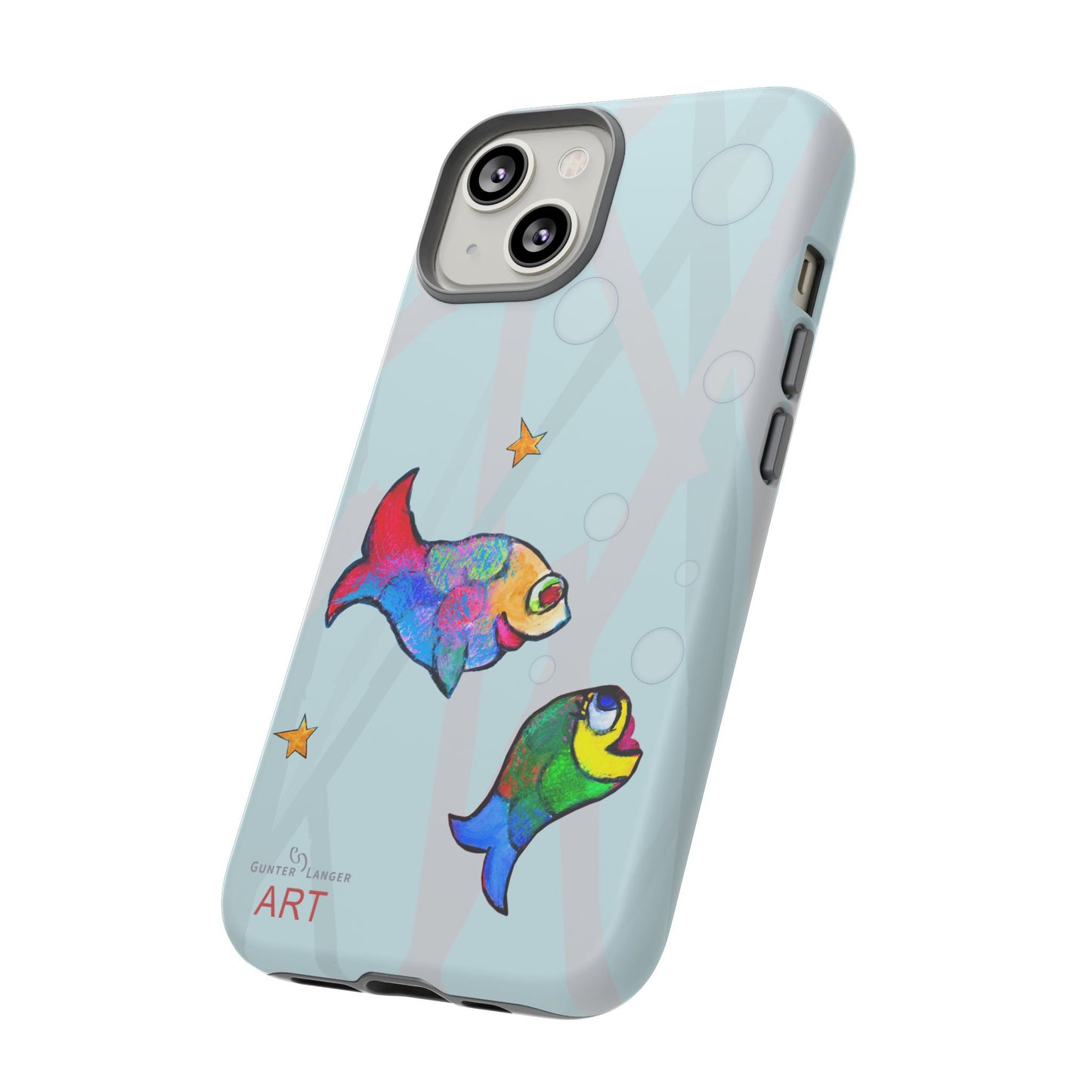 Tough Cases - iPhone - Motiv: "Fische", Mikado blau