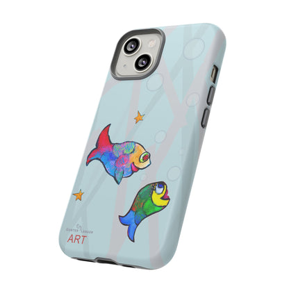 Tough Cases - iPhone - Motiv: "Fische", Mikado blau