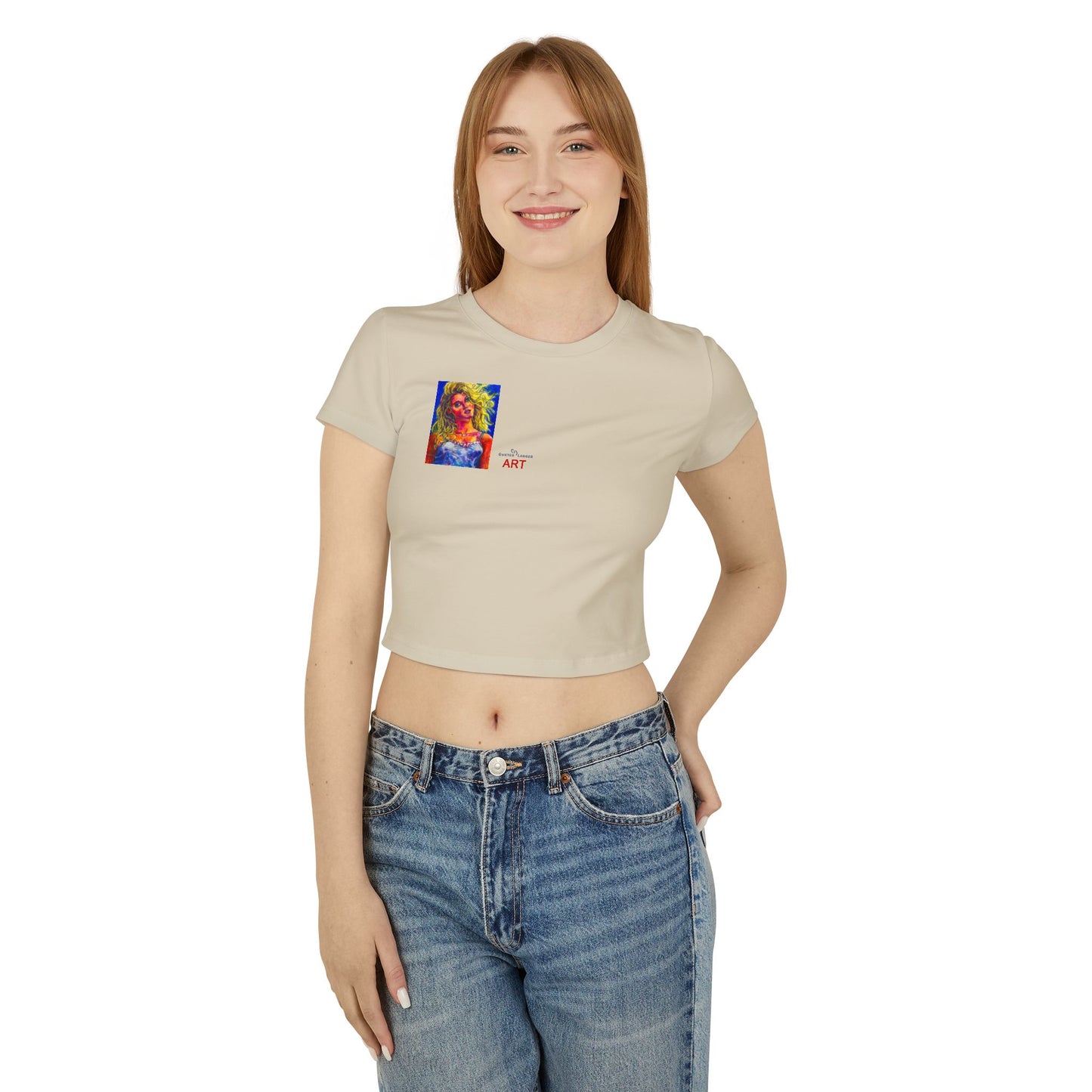 Women's Baby Tee - Motiv: Front Mascha, H36 cm & Rückseite Mascha, H 9,5 cm