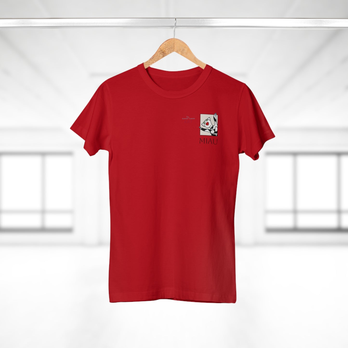 Single Jersey Women's T-shirt - hell - Motiv: Miau, H 7 cm