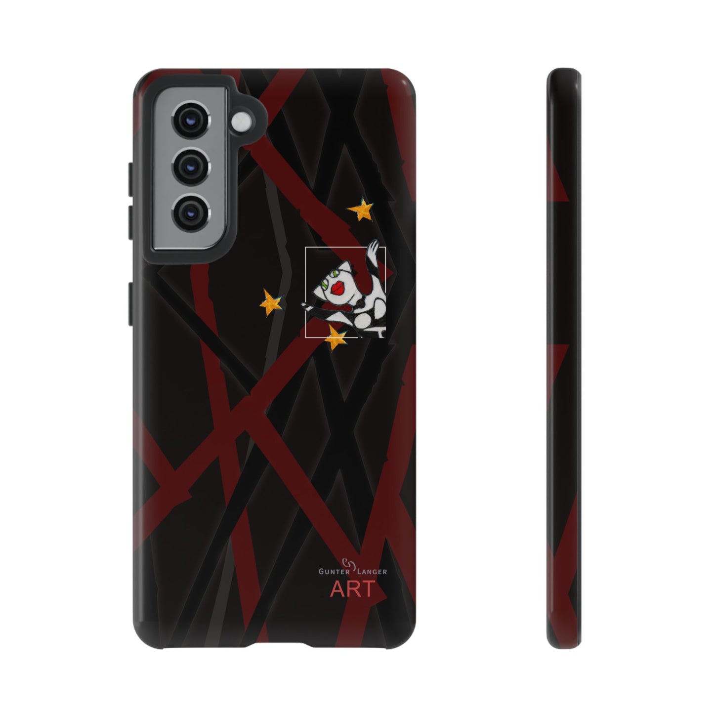 Tough Cases - Google Pixel - Samsung Galaxy - Motiv:  "Miau" klein H 8 cm, Sternenhimmel, Mikado3
