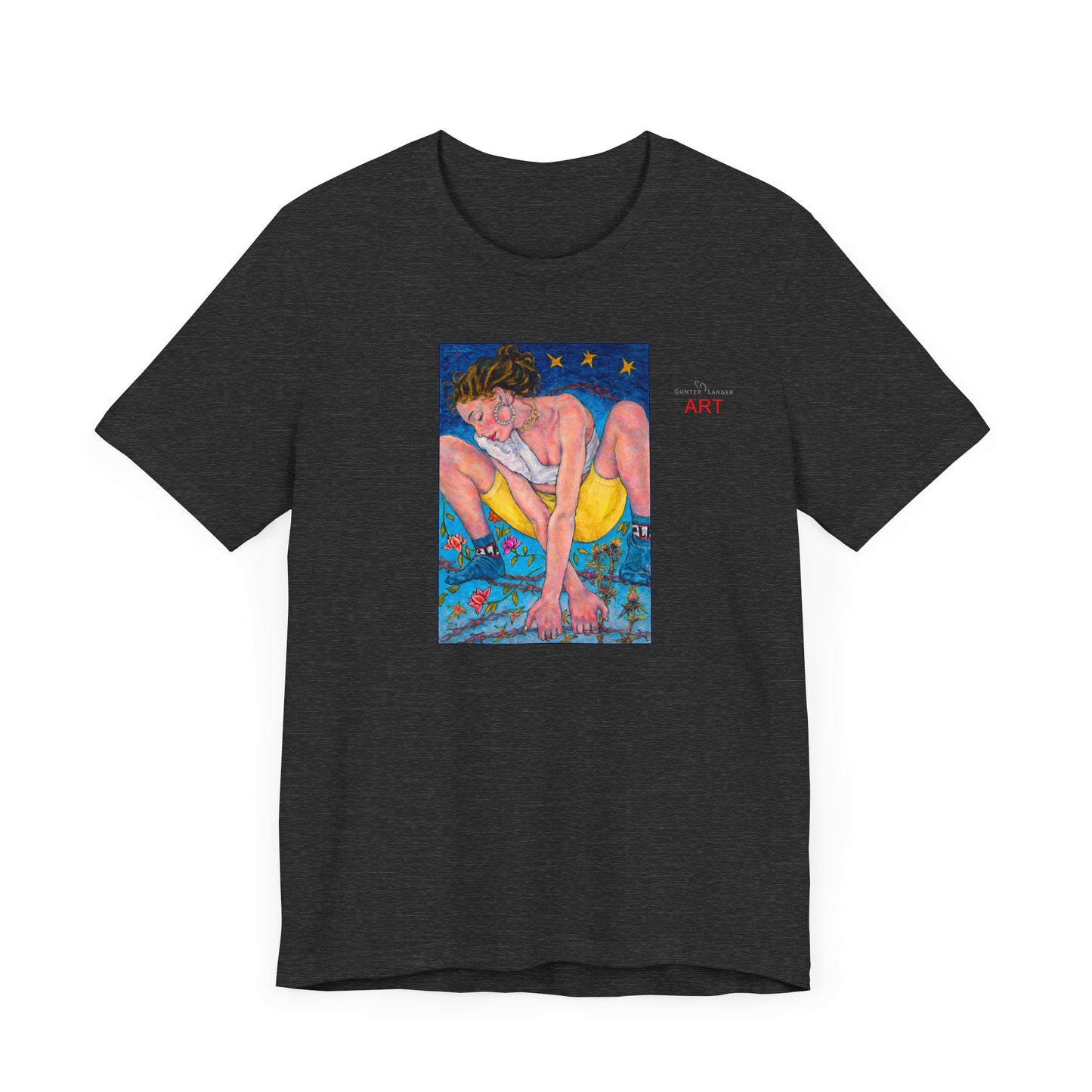 Unisex Jersey Short Sleeve Tee - Motiv: Front Alva, H 26 cm & Rückseite Alva, H 41 cm