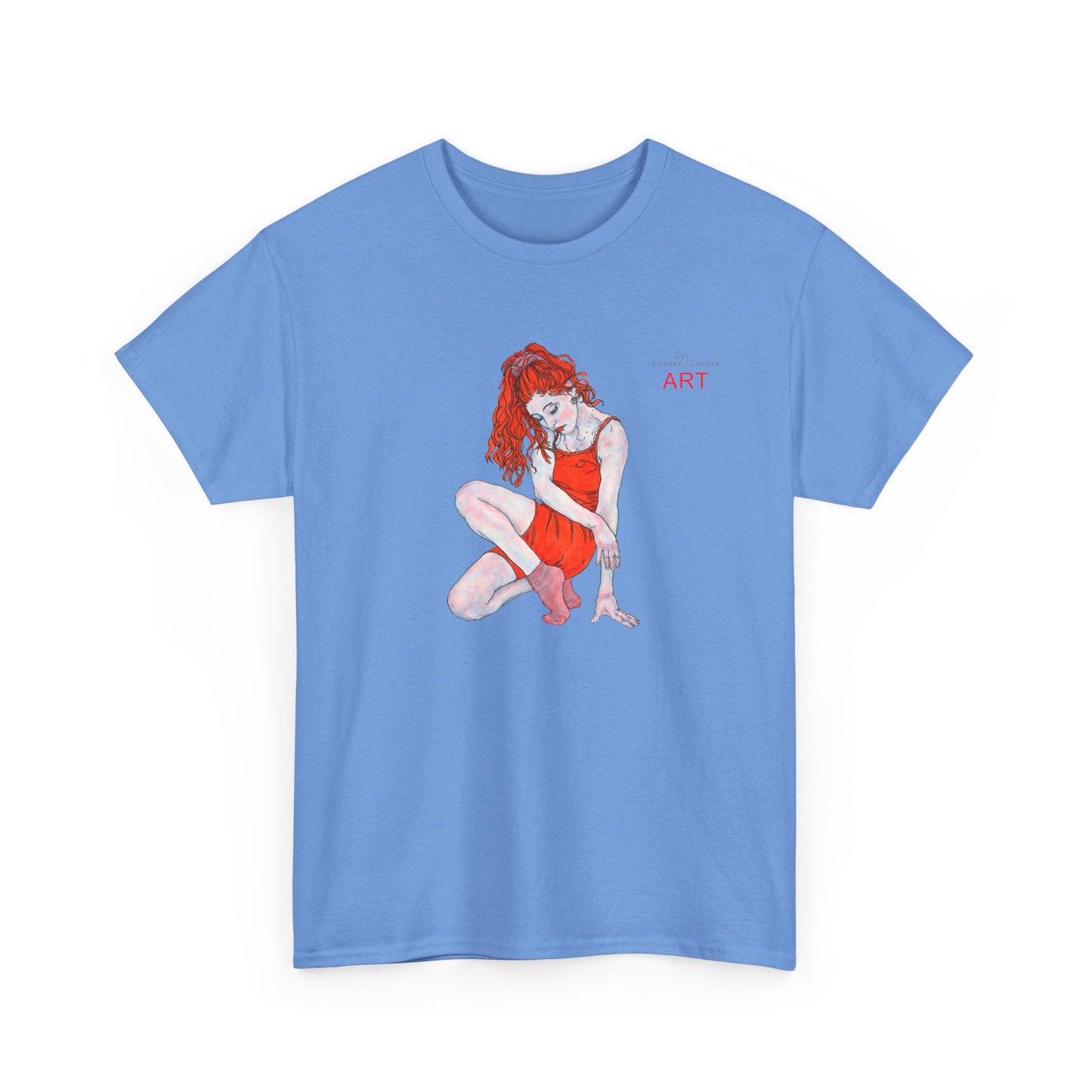 Unisex Heavy Cotton Tee - Motiv:  Front Julia, H25 cm & Rückseite Julia, H 49 cm