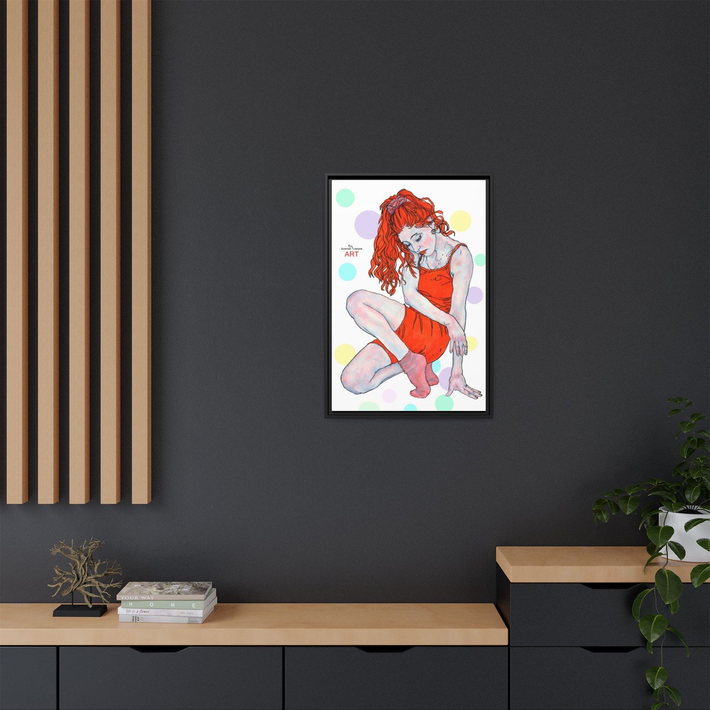 Matte Canvas, Framed (Multi-color) - Motiv:  Julia, Farbkreise, Format klein H 30,5 bis 76,2 cm