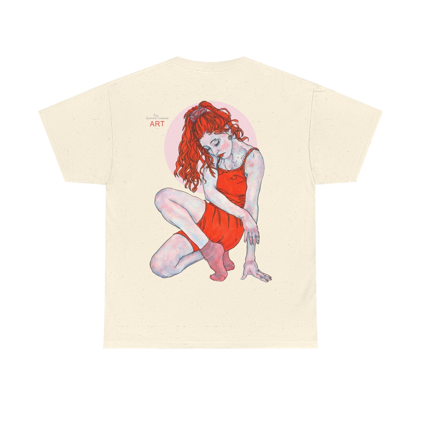 Unisex Heavy Cotton Tee - Motiv:  Front Julia, Ausschnitt & Rückseite Julia, H 49 cm, Aura, N-Label