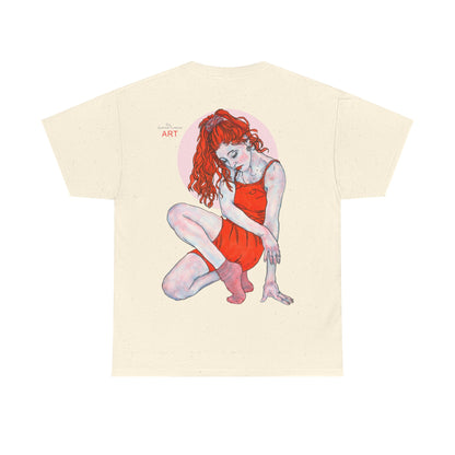 Unisex Heavy Cotton Tee - Motiv:  Front Julia, Ausschnitt & Rückseite Julia, H 49 cm, Aura, N-Label