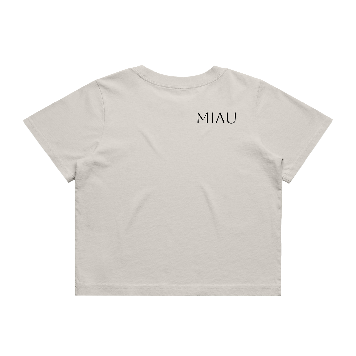 Women's Heavy Faded Crop Tee - Motiv: Miau,  klein, H 8 cm
