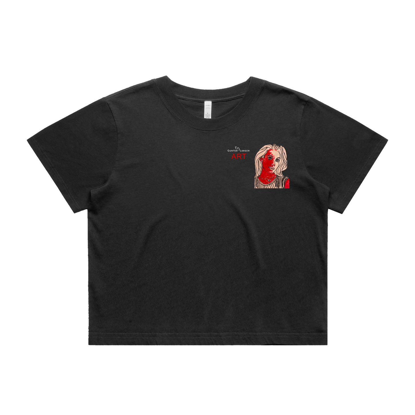 Women's Heavy Faded Crop Tee - Motiv: Front, Christina, H 8 cm