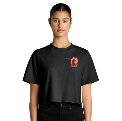 Women's Heavy Faded Crop Tee - Motiv: Front, Christina, H 8 cm