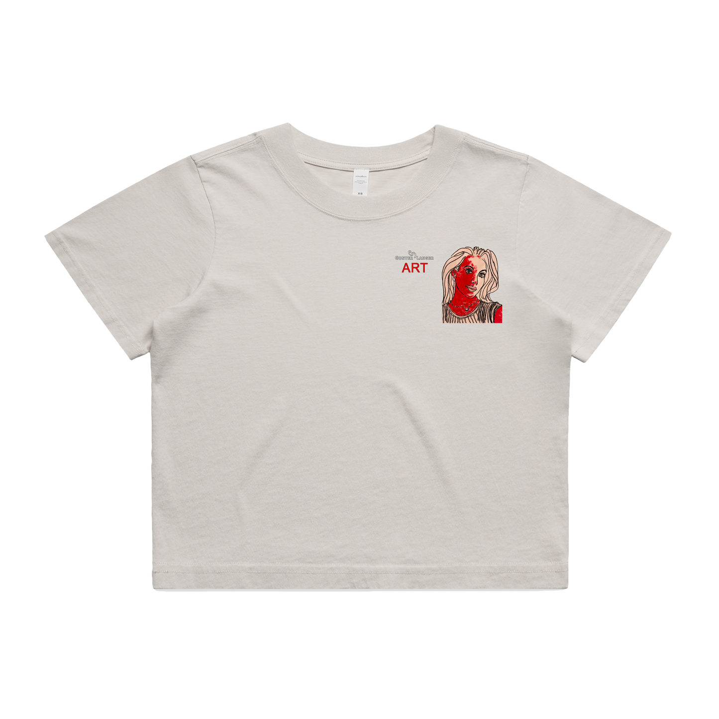 Women's Heavy Faded Crop Tee - Motiv: Front, Christina, H 8 cm