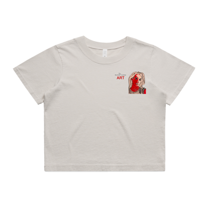 Women's Heavy Faded Crop Tee - Motiv: Front, Christina, H 8 cm