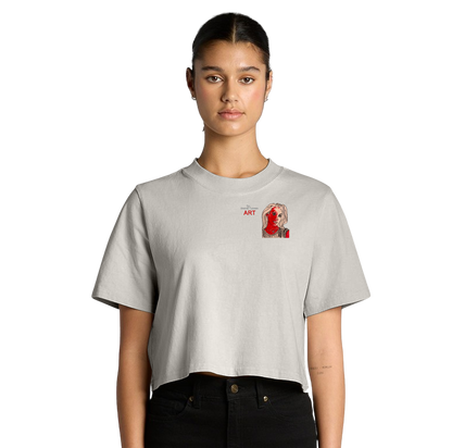 Women's Heavy Faded Crop Tee - Motiv: Front, Christina, H 8 cm