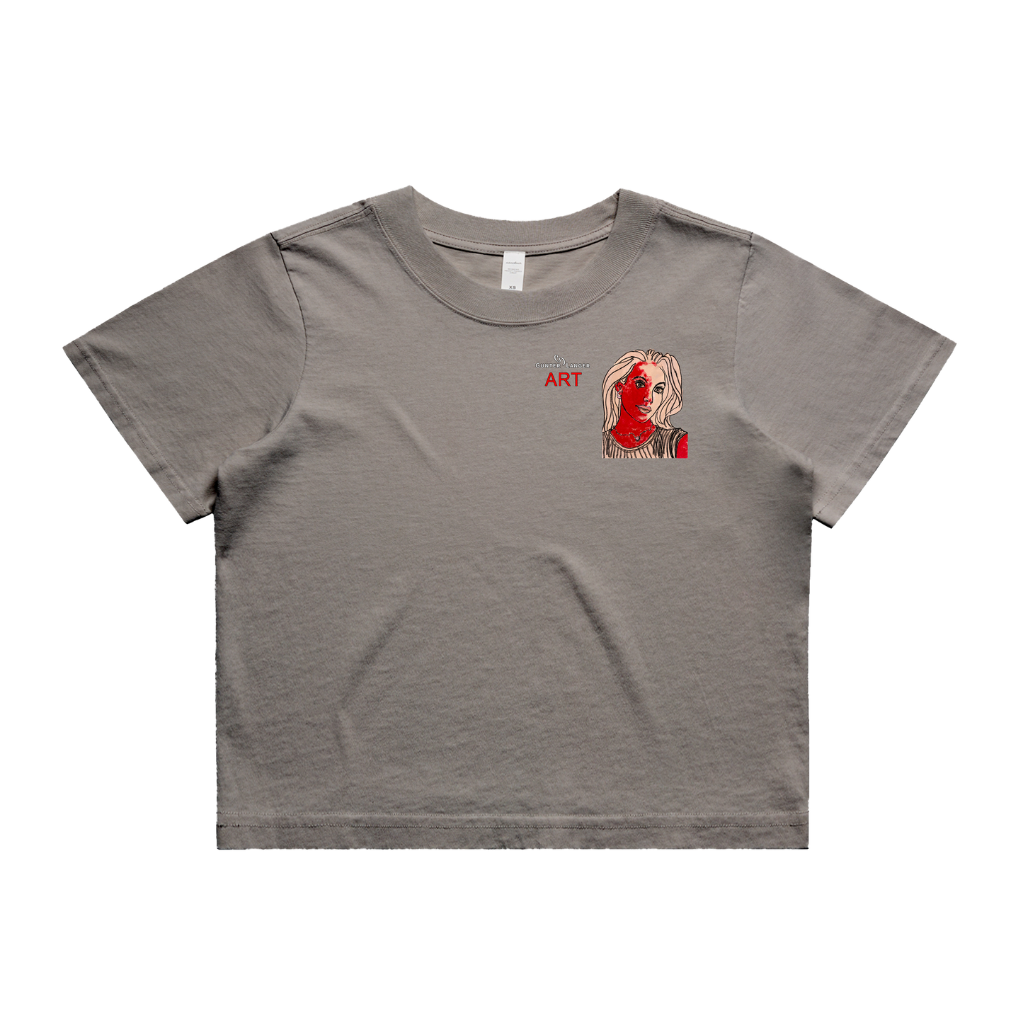 Women's Heavy Faded Crop Tee - Motiv: Front, Christina, H 8 cm