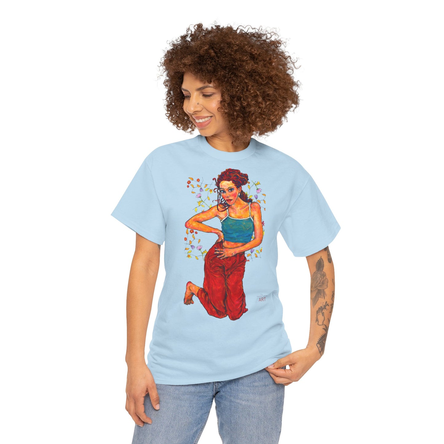 Unisex Heavy Cotton Tee - Motiv: Motiv Lea, Ranken, 49cm, Neck Label