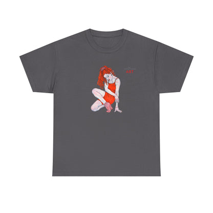 Unisex Heavy Cotton Tee - Motiv:  Front Julia, H25 cm & Rückseite Julia, H 49 cm