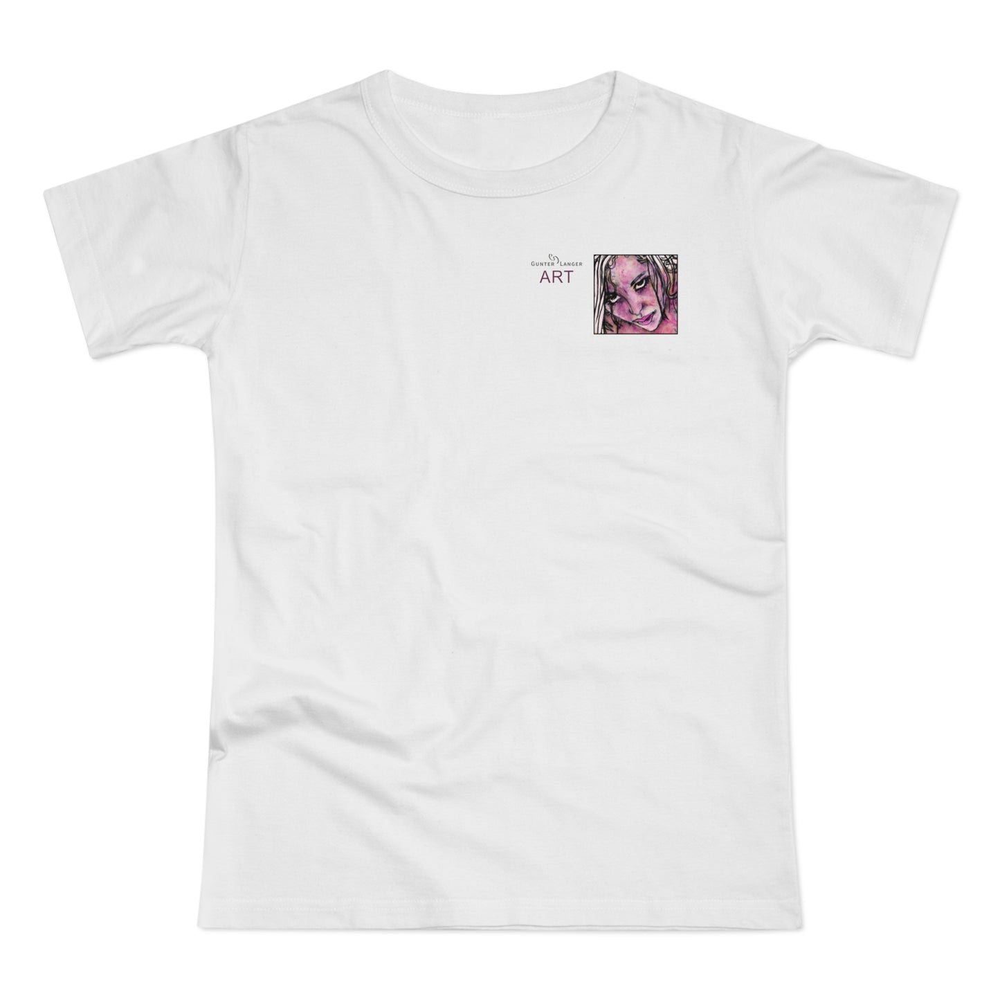 Single Jersey Women's T-shirt - hell - Motiv: Stella, Ausschnitt, H 6,3 cm