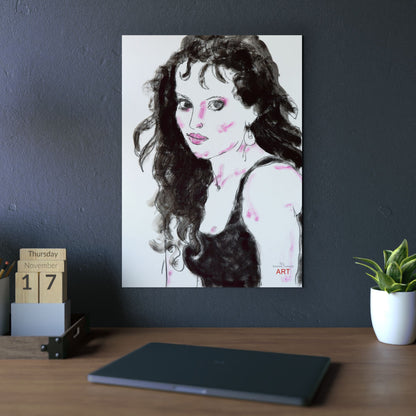 Aluminum Composite Panels -  Motiv: Dame in Schwarz, H 70 cm