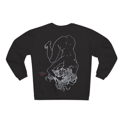 Unisex Crew Neck Sweatshirt (EU) - Motiv: Front Alisha (Ausschnitt H 49 cm) & Rückseite Alisha, H 49 cm (weiß)