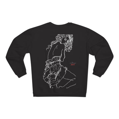 Unisex Crew Neck Sweatshirt (EU) - Motiv: Front Giselle, H 49 cm & Rückseite Giselle,  H 49 cm (weiß)