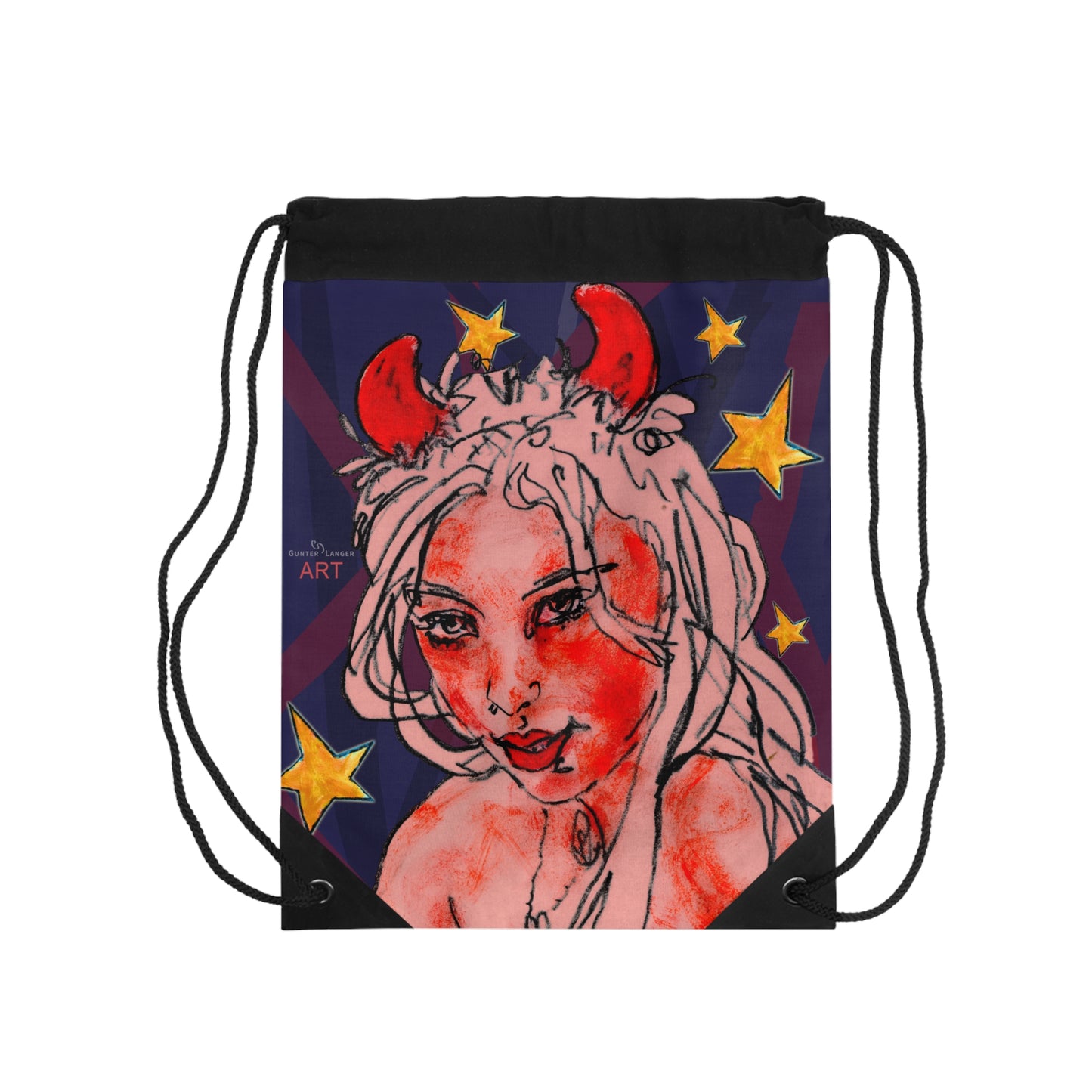 Drawstring Bag - Motiv: Vorderseite und Rückseite, Teufelchen