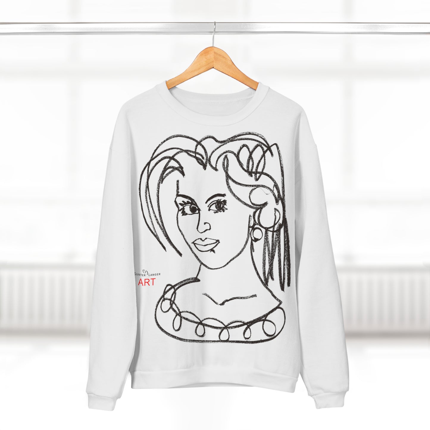 Copy of Unisex Crew Neck Sweatshirt (EU) - Motiv: Front Magda und Rückseite Magda, H 59 cm