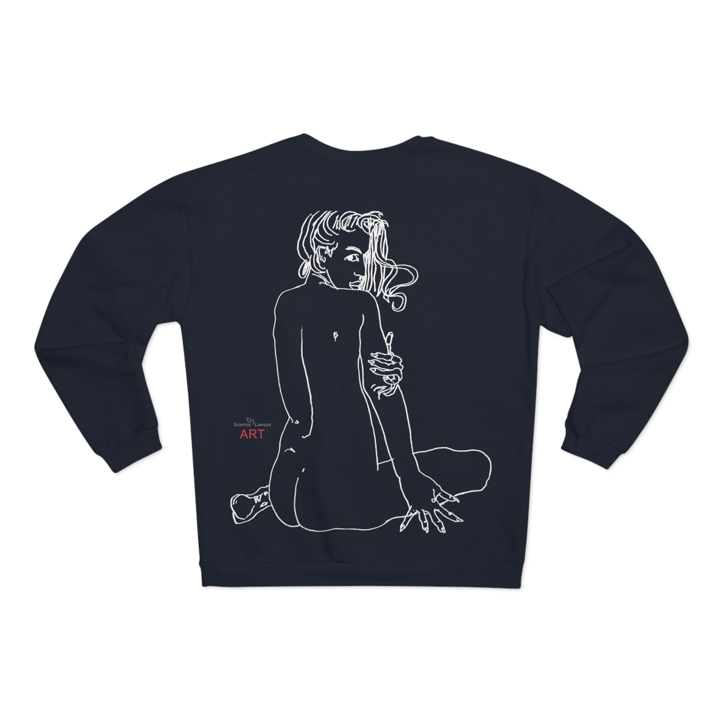 Unisex Crew Neck Sweatshirt (EU) - Motiv: Front Emilia & Rückseite Emilia, (Weiß) H 48 cm