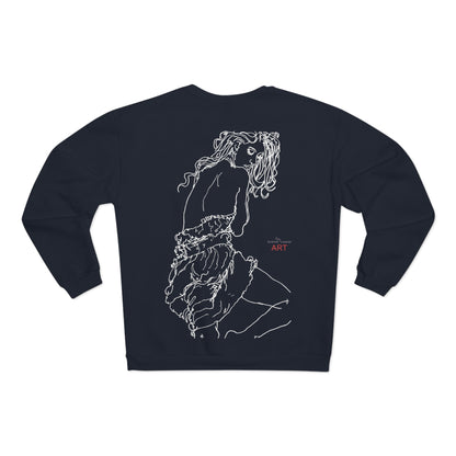 Unisex Crew Neck Sweatshirt (EU) - Motiv: Front Giselle, H 49 cm & Rückseite Giselle,  H 49 cm (weiß)