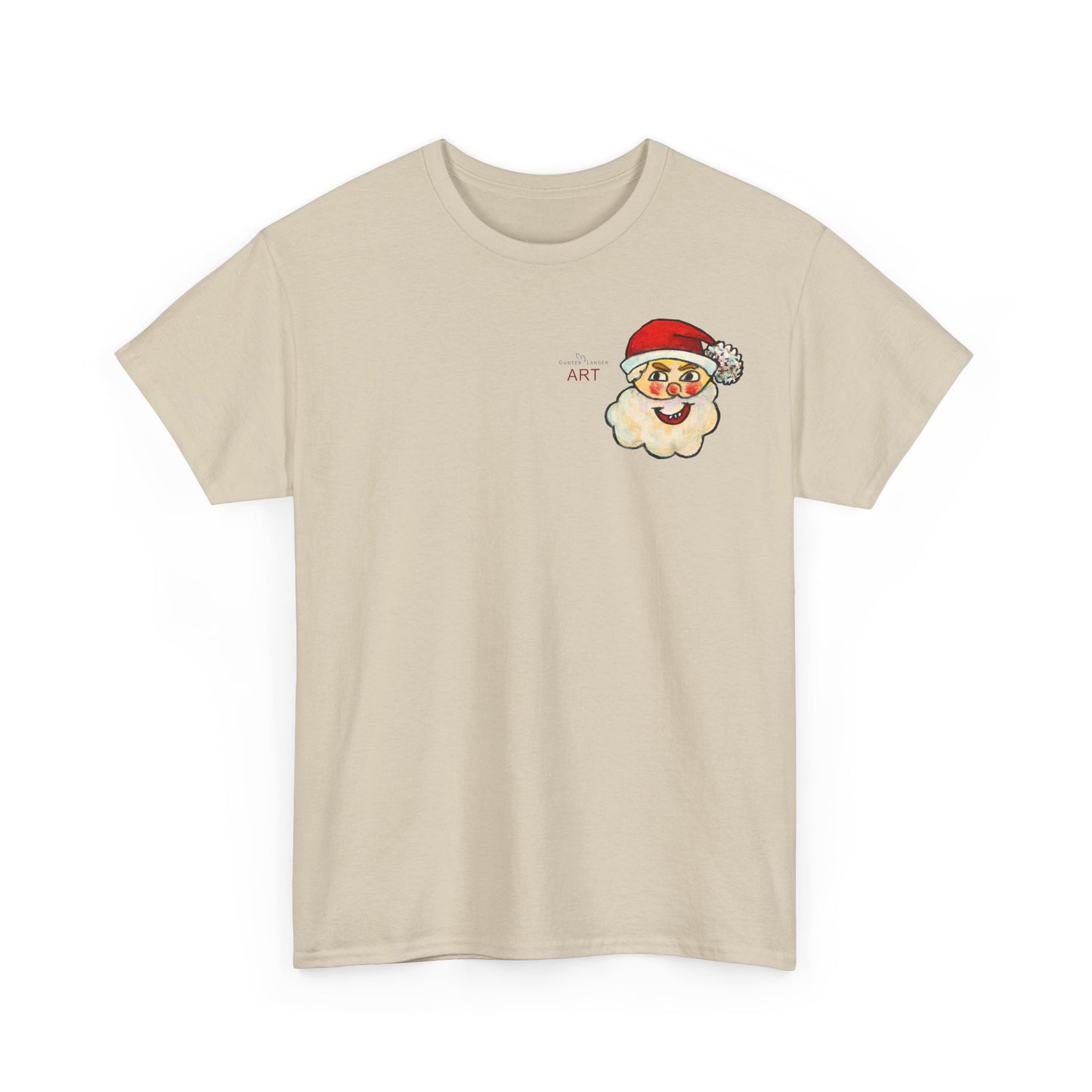 Unisex Heavy Cotton Tee - Motiv: Weihnachtsmann, H 13 cm