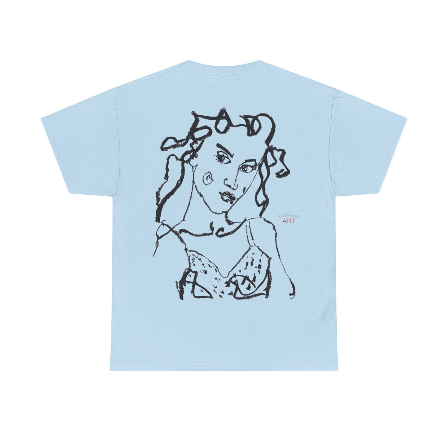 Unisex Heavy Cotton Tee - Motiv: Front Jana klein H 16,3 cm & Rückseite Jana H 49 cm