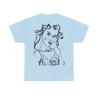 Unisex Heavy Cotton Tee - Motiv: Front Jana klein H 16,3 cm & Rückseite Jana H 49 cm