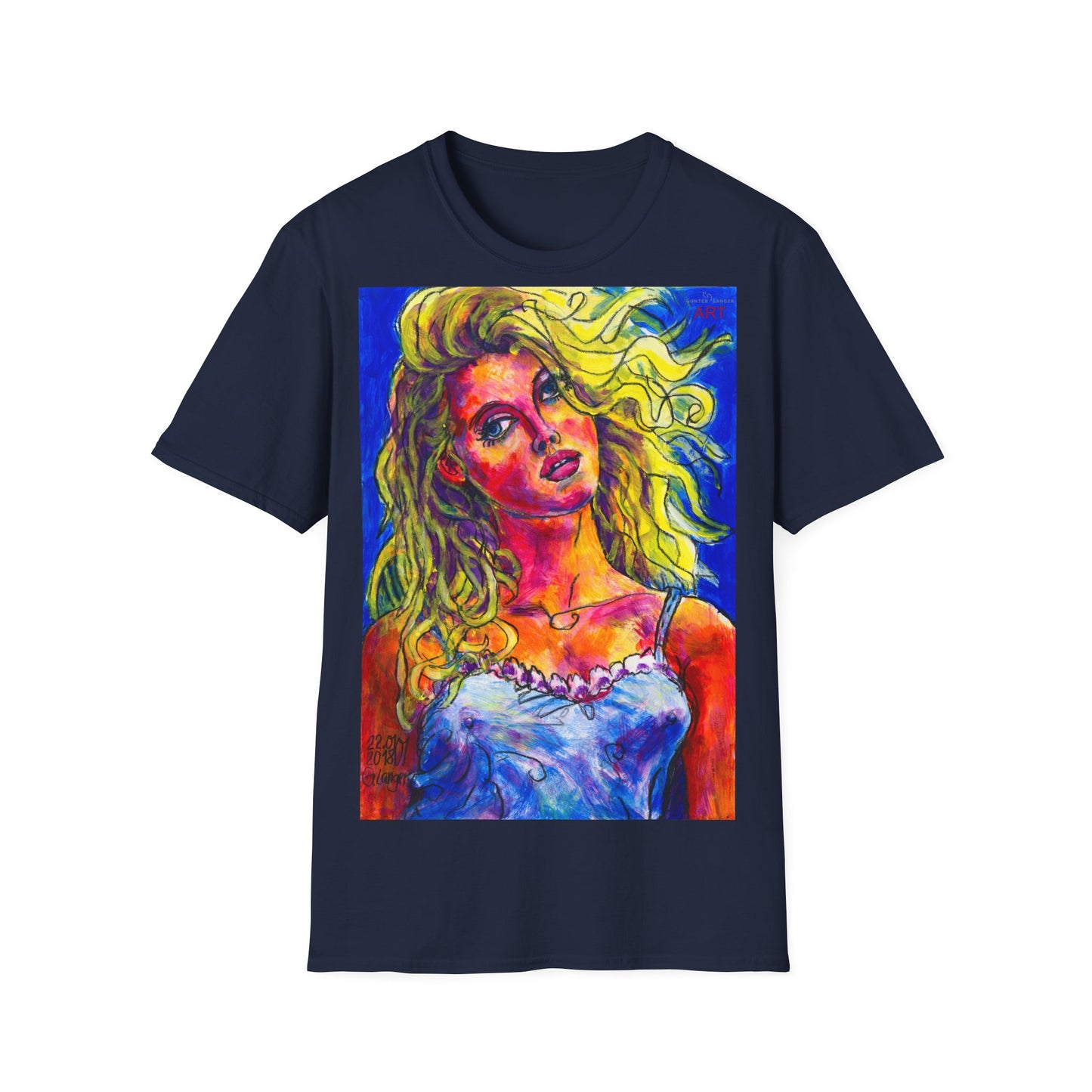 Unisex Softstyle T-Shirt - Motiv: Front Mascha, H 49cm sw