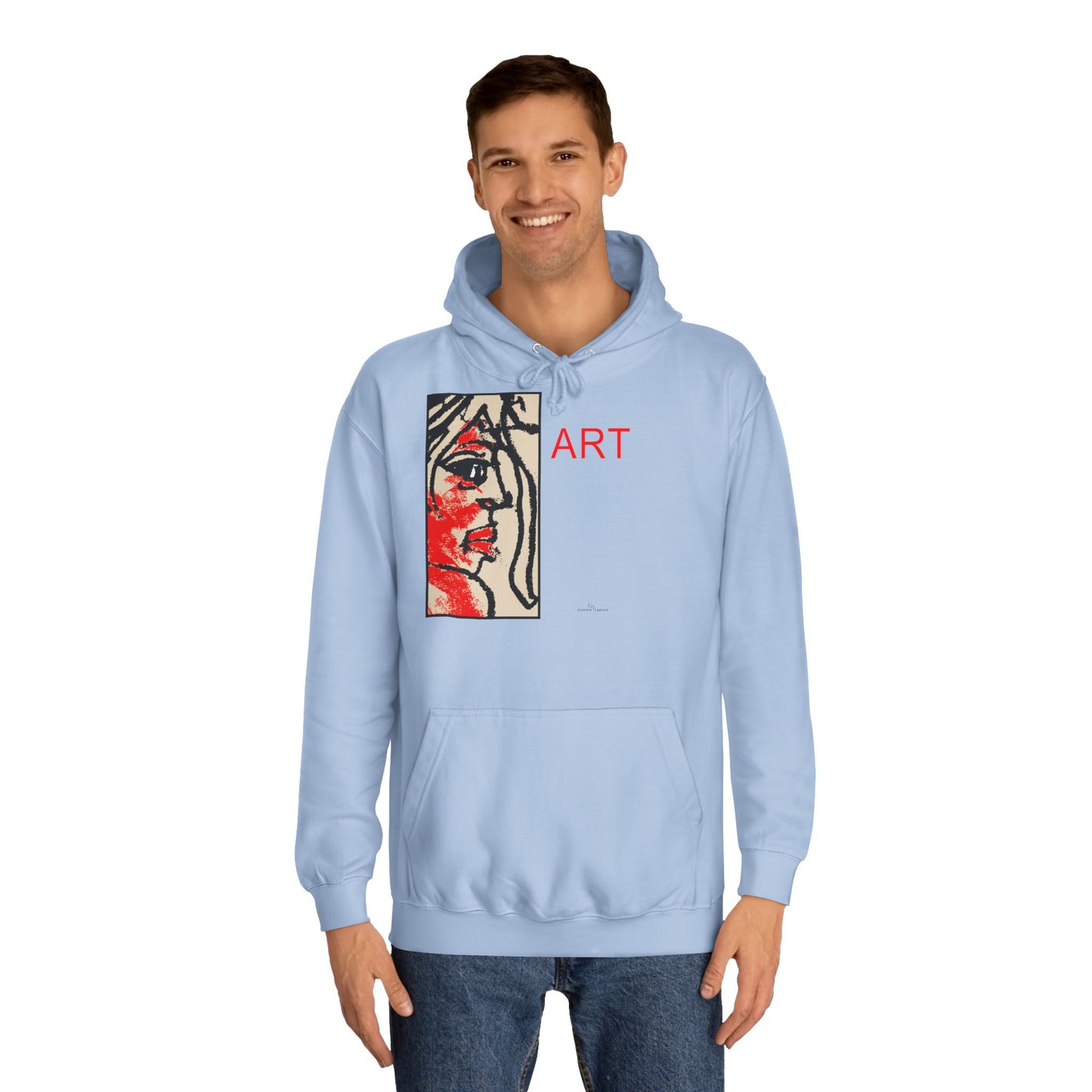 Unisex College Hoodie - Motiv: Front Ria (Ausschnitt) & Rückseite Ria,  H48,5 cm