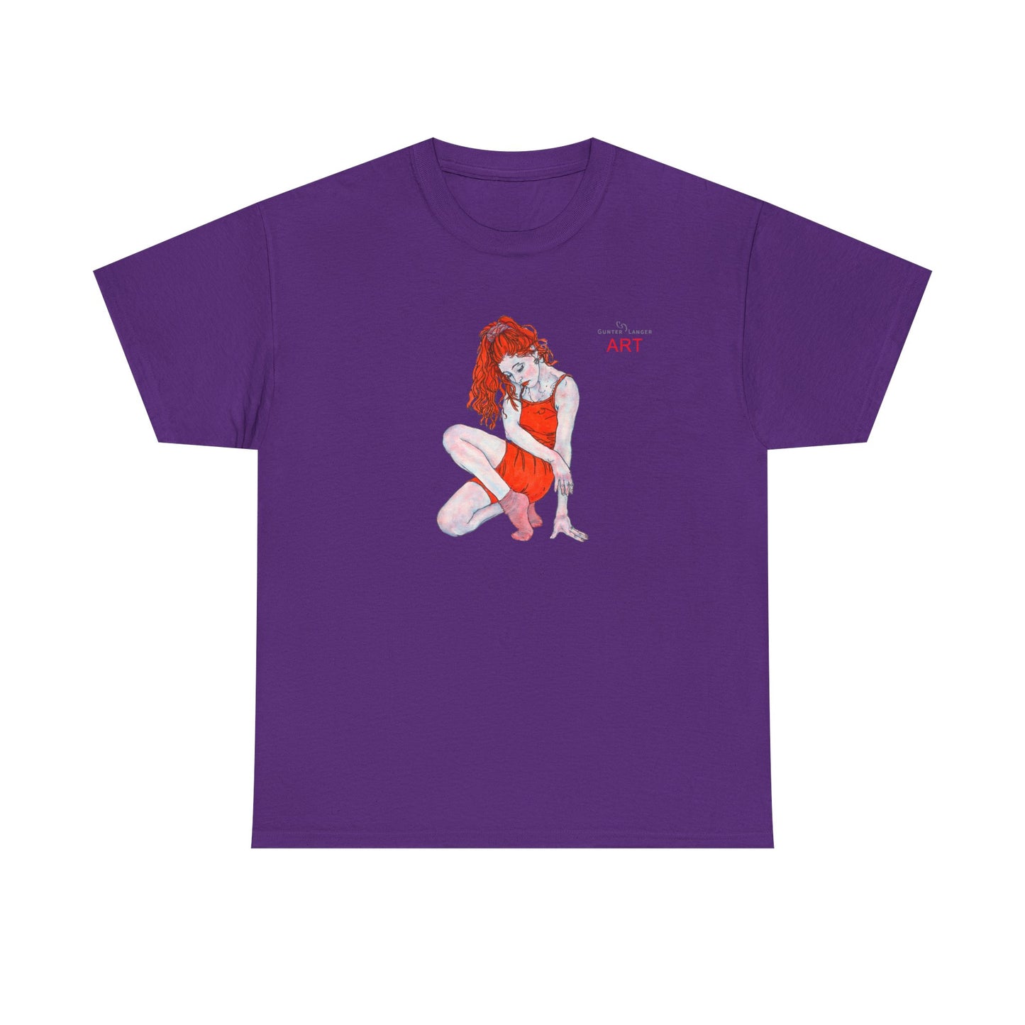 Unisex Heavy Cotton Tee - Motiv:  Front Julia, H25 cm & Rückseite Julia, H 49 cm