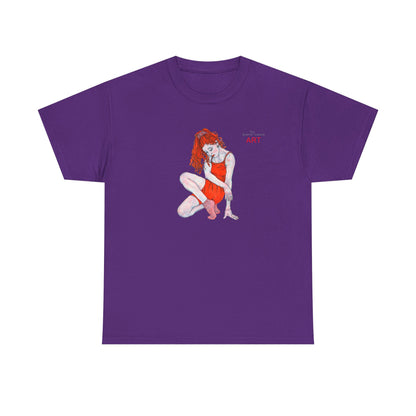 Unisex Heavy Cotton Tee - Motiv:  Front Julia, H25 cm & Rückseite Julia, H 49 cm
