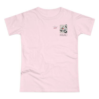 Single Jersey Women's T-shirt - hell - Motiv: Miau, H 7 cm
