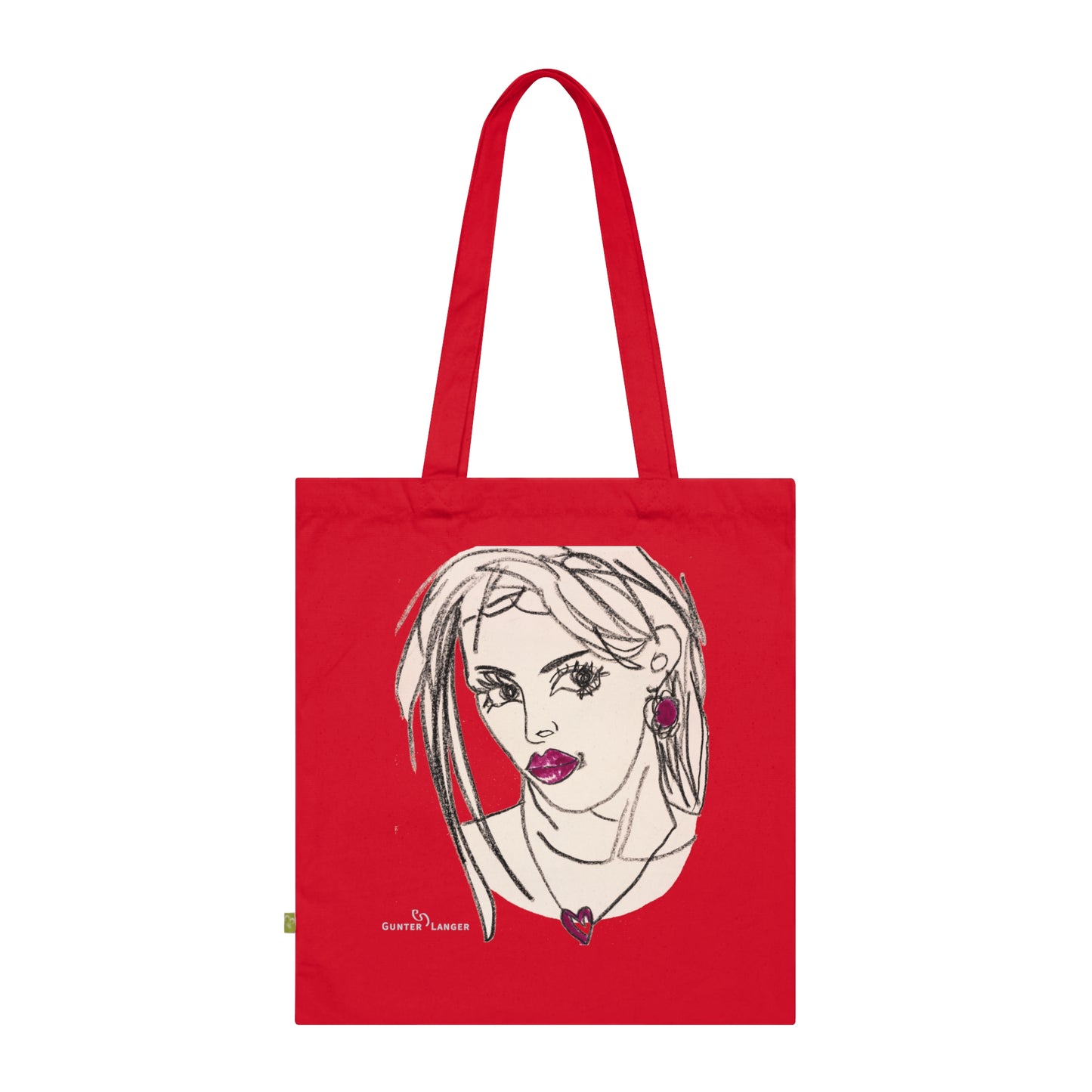 Organic Cotton Tote Bag - Motiv: Raja (Ausschnitt) & Sylvia, Zweiseitig bedruckt, H 30 cm