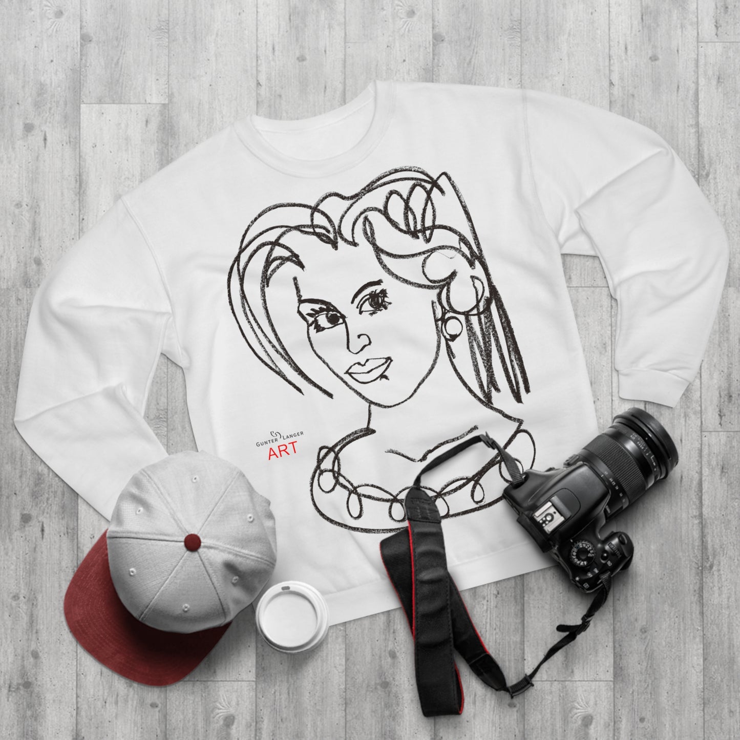 Copy of Unisex Crew Neck Sweatshirt (EU) - Motiv: Front Magda und Rückseite Magda, H 59 cm