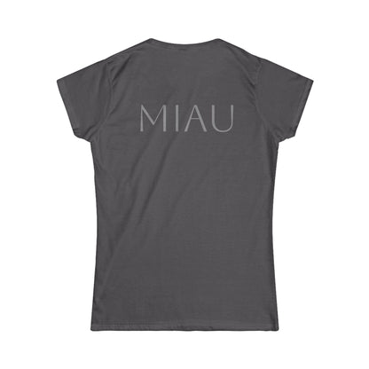Women's Softstyle Tee - Motiv: Front Miau & Rückseite Miau