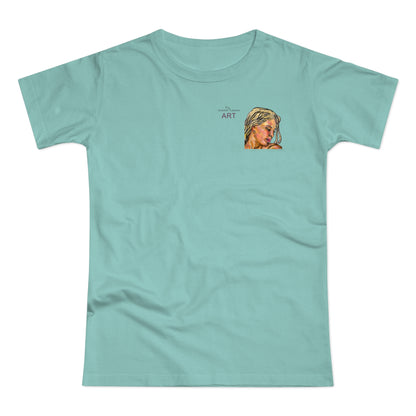 Single Jersey Women's T-shirt - hell - Motiv: Erna, Ausschnitt, H 8 cm