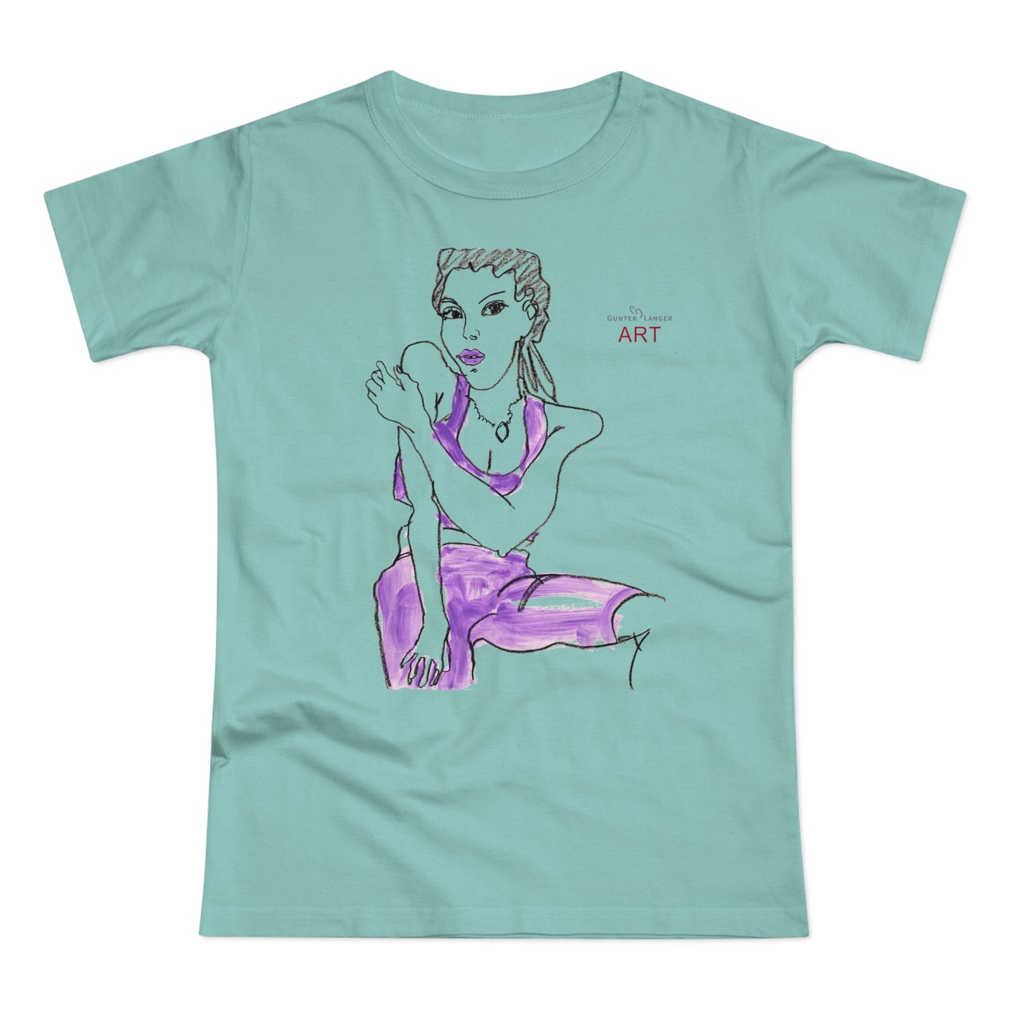 Single Jersey Women's T-shirt - Motiv: Front, Front Carlotta H 34,5 cm