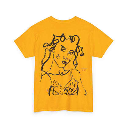 Unisex Heavy Cotton Tee - Motiv: Front Jana klein H 16,3 cm & Rückseite Jana H 49 cm