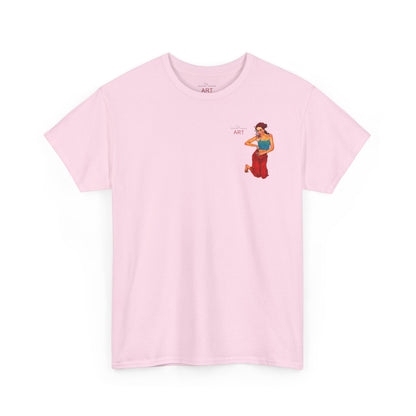 Unisex Heavy Cotton Tee - Motiv: Front, Lea, Ranken, H 13cm & Rückseite, Lea, Ranken, H 40,45 cm, Neck Label