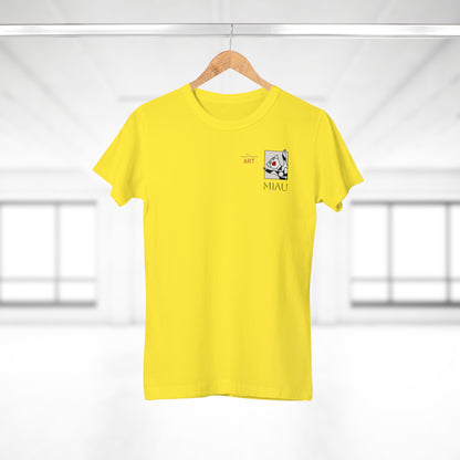 Single Jersey Women's T-shirt - hell - Motiv: Miau, H 7 cm