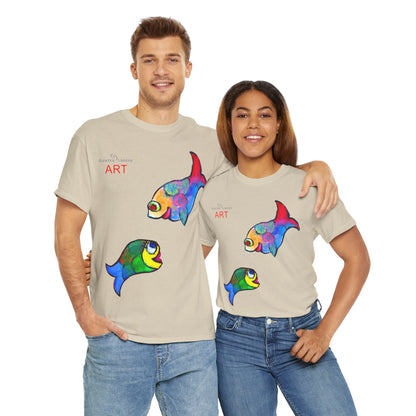 Unisex Heavy Cotton Tee - Motiv: Front Zwei Fische zueinander