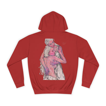 Unisex College Hoodie -  Mutter und Tochter - Motiv: Rückseite Zuflucht