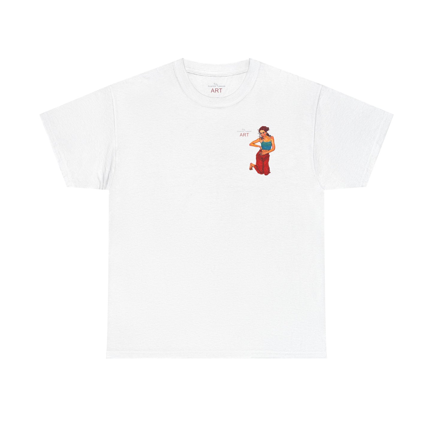 Unisex Heavy Cotton Tee - Motiv: Front, Lea, H 13cm, Neck Label