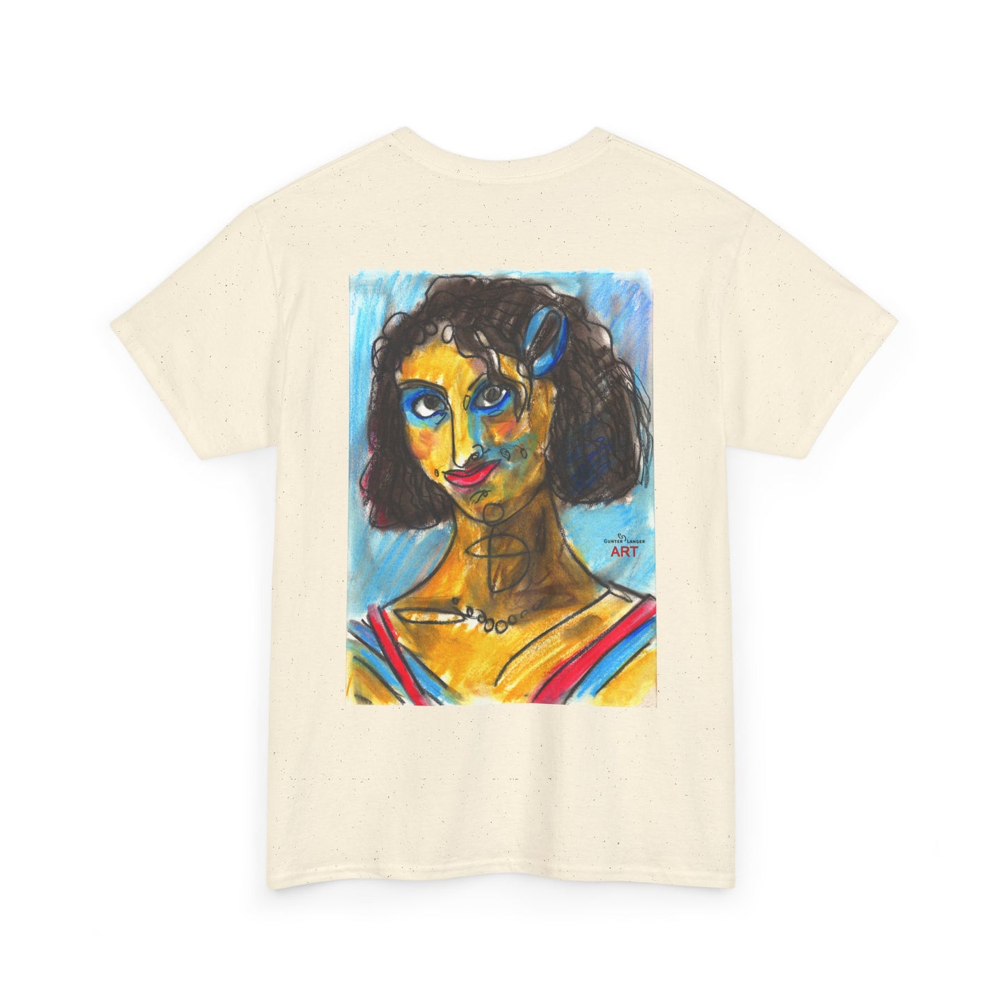 Unisex Heavy Cotton Tee - Motiv Augen & Frechdax, Neck Label