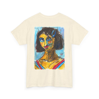 Unisex Heavy Cotton Tee - Motiv Augen & Frechdax, Neck Label