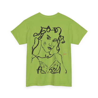 Unisex Heavy Cotton Tee - Motiv: Front Jana klein H 16,3 cm & Rückseite Jana H 49 cm