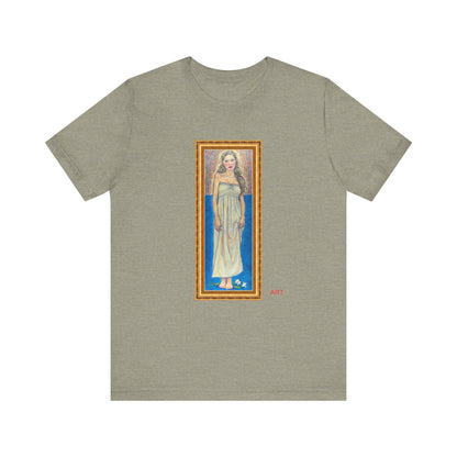 Unisex Jersey Short Sleeve Tee - Motiv: Front Marie, H 35,5 cm Goldrahmen